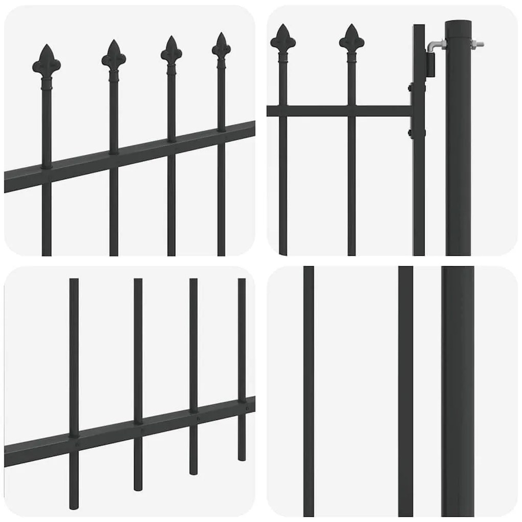 vidaXL Πύλη Φράχτη Γκρι 100 x 120 cm Χάλυβας με Επικάλυψη Πούδρας
