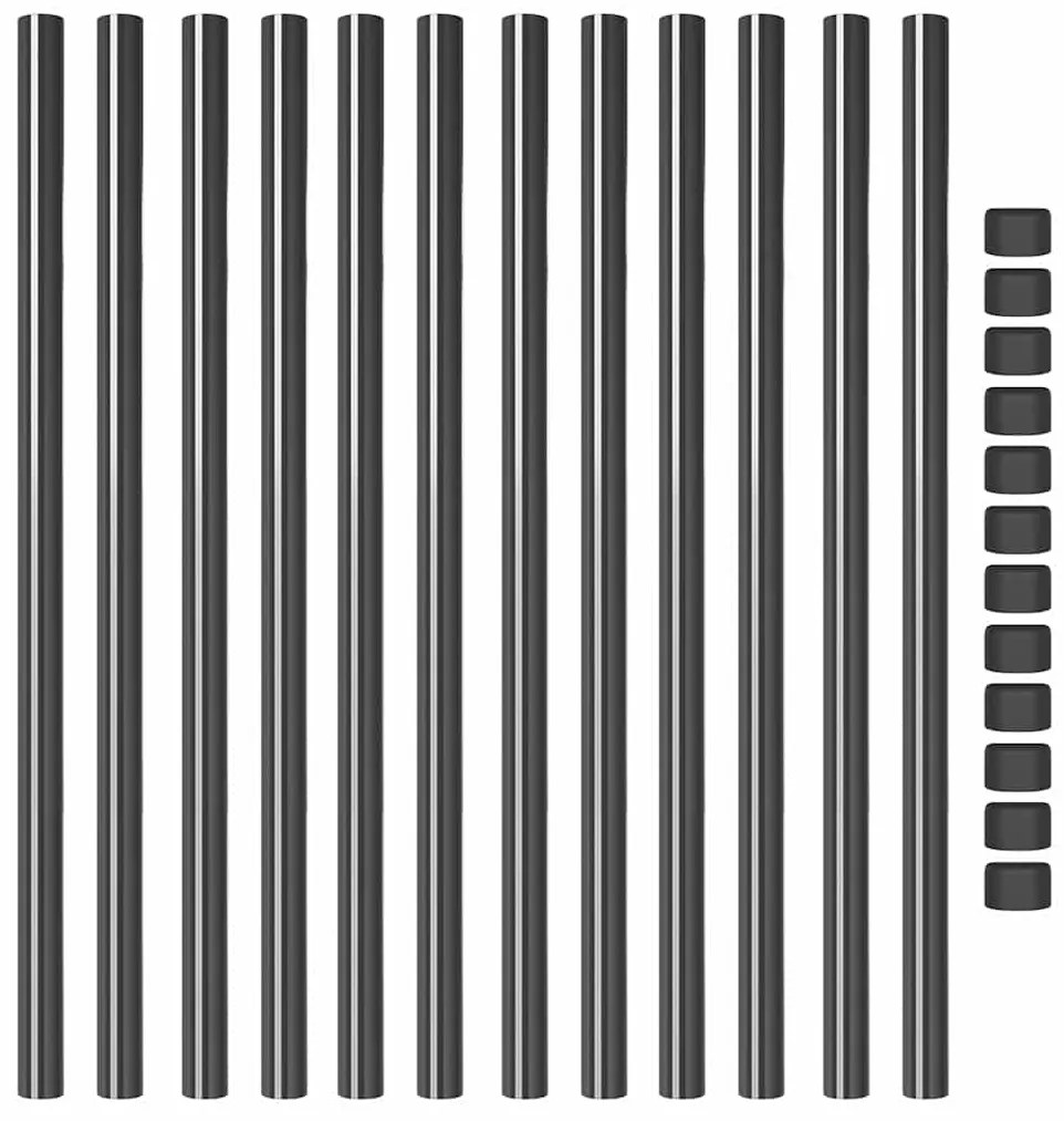 vidaXL Πό posts φράχτη 12 pcs Γκρι 120 cm Ατσάλι με Επικάλυψη Πούδρας