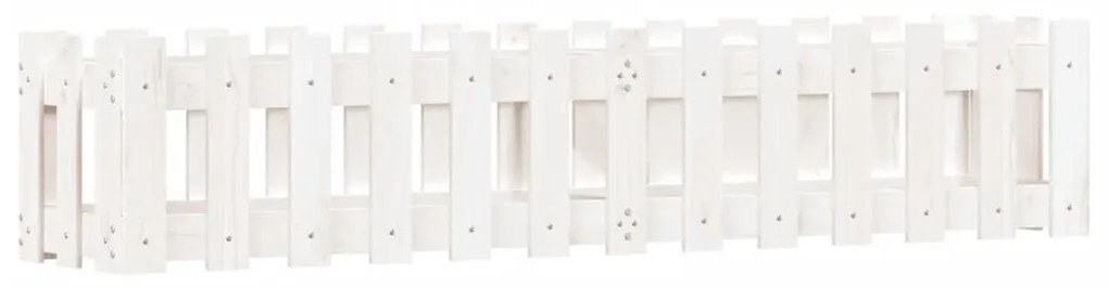 Ζαρντινιέρα Υπερυψωμένη Σχ Φράχτη Λευκή 150x30x30εκ Μασίφ Πεύκο - Λευκό