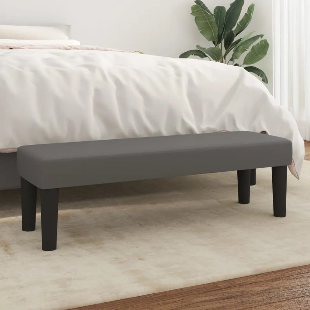 vidaXL Πάγκος Γκρι 100x30x30 εκ. από Συνθετικό Δέρμα