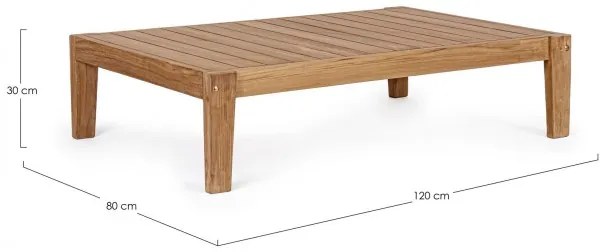Τραπέζι Μέσης Kobo Μασίφ Ξύλο 120x30x80 εκ. - Καφέ