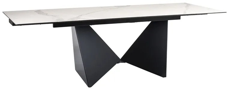 STÓŁ PETERSON CERAMIC BIAŁY STATUARIO VENATO/ CZARNY MAT (160-240)X90 DIOMMI-80-3786