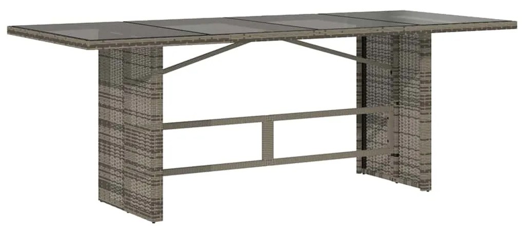 vidaXL Σέτ φαγητού για κήπο με μαξιλάρι 7 pcs Γκρι συνθετικό ρατάν