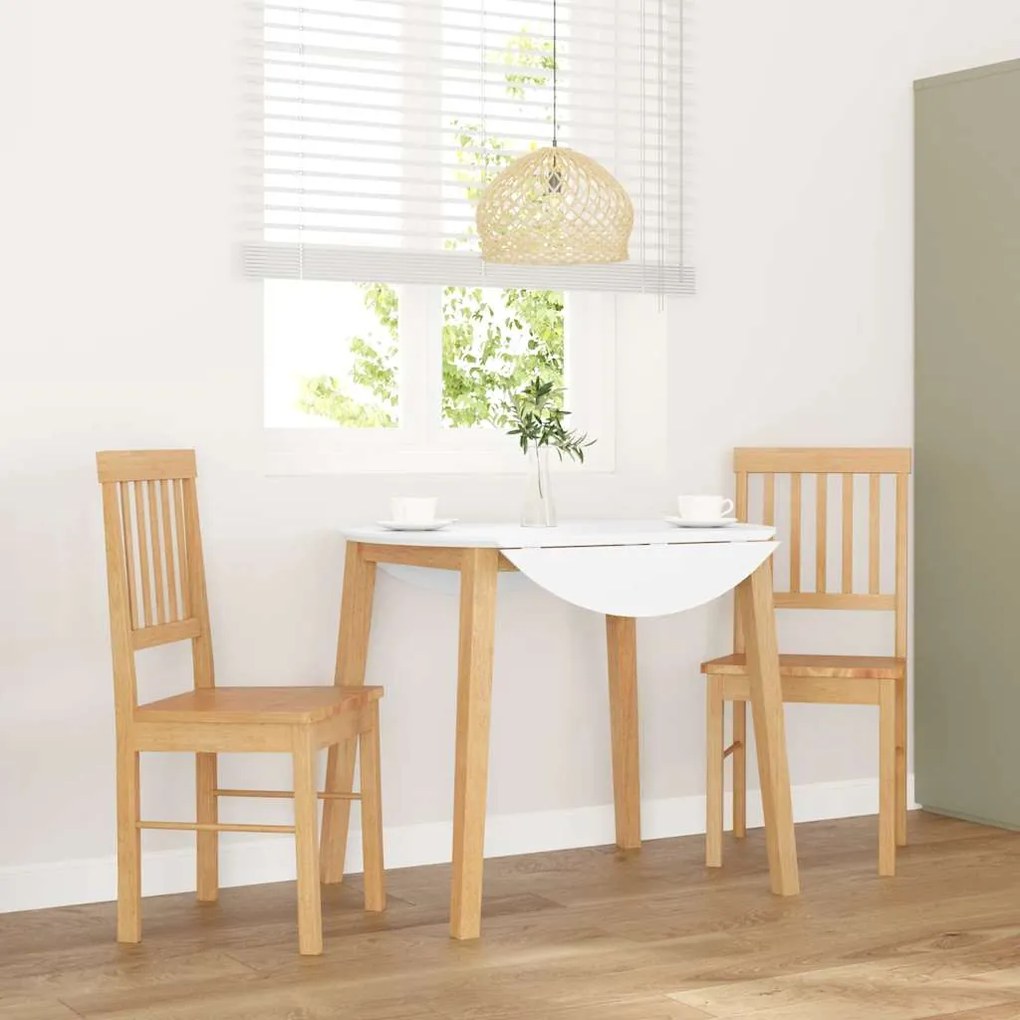 Καρέκλες τραπεζαρίας 2 τεμάχια από μασίφ ξύλο καουτσούκ