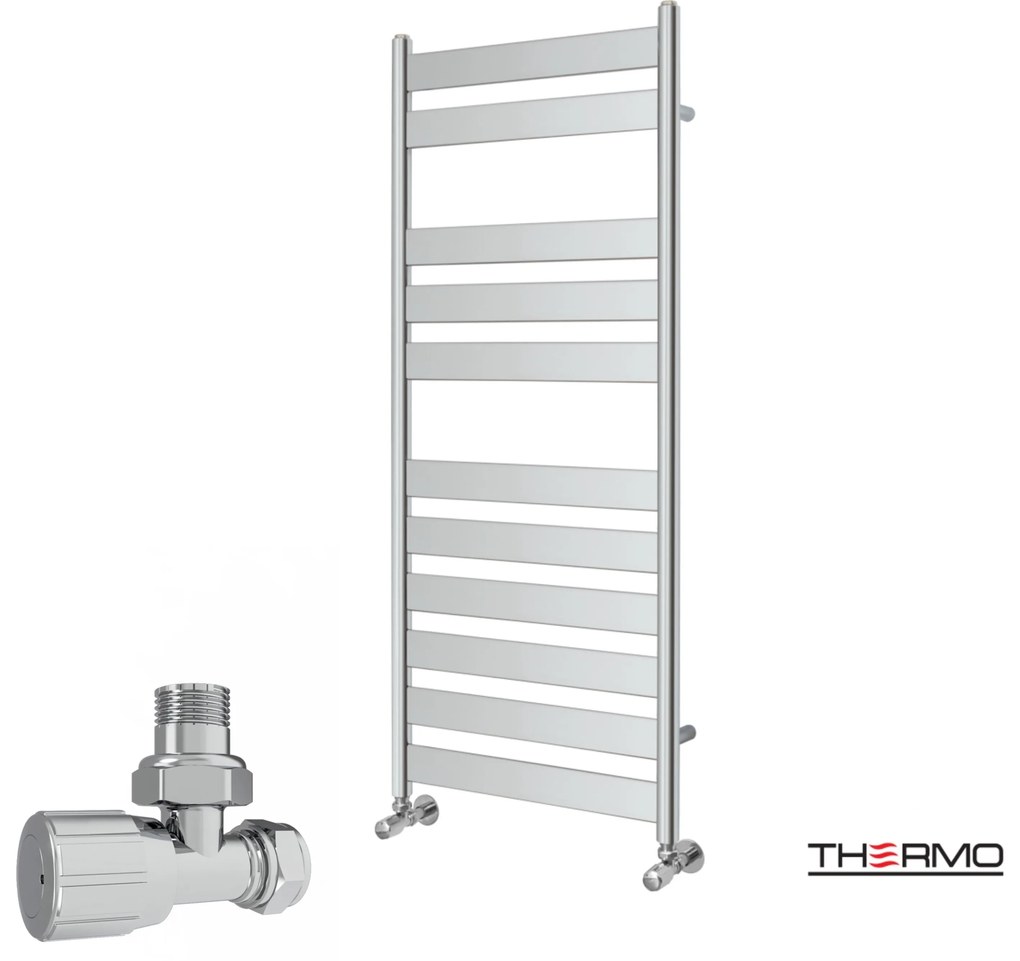 Thermo LARGO Θερμαινόμενη πετσετοκρεμάστρα από Mild Steel με υδραυλική λειτουργία, 120x50cm Chrome