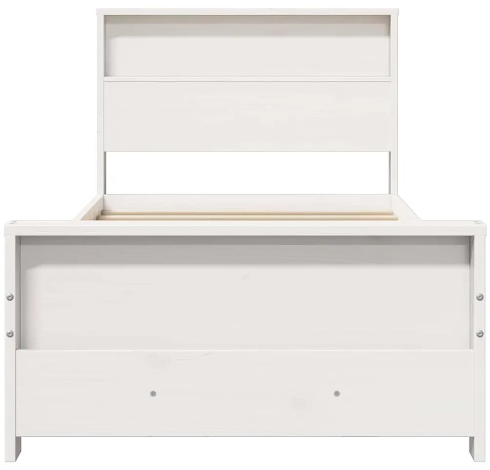 vidaXL Σκελετός Κρεβατιού Λευκό 90 x 190 cm Μασίφ ξύλο πεύκου