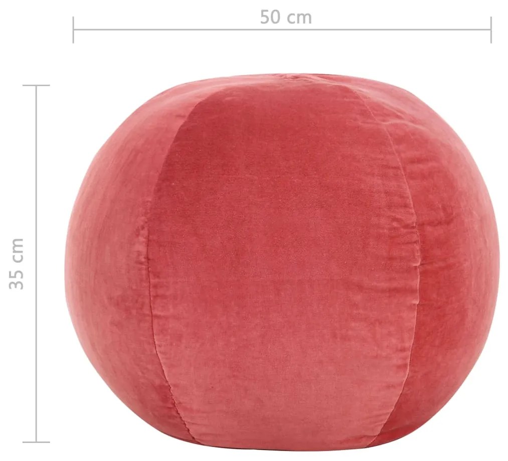 vidaXL Πουφ Ροζ 50 x 35 εκ. από Βαμβακερό Βελούδο