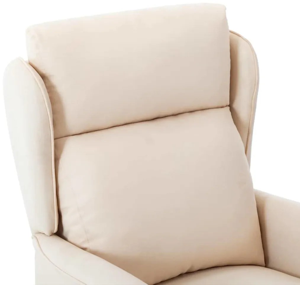 vidaXL Ανακλινόμενη πολυθρόνα Κρεμ 67.5 x 93.5 x 101.5 εκ ύφασμα