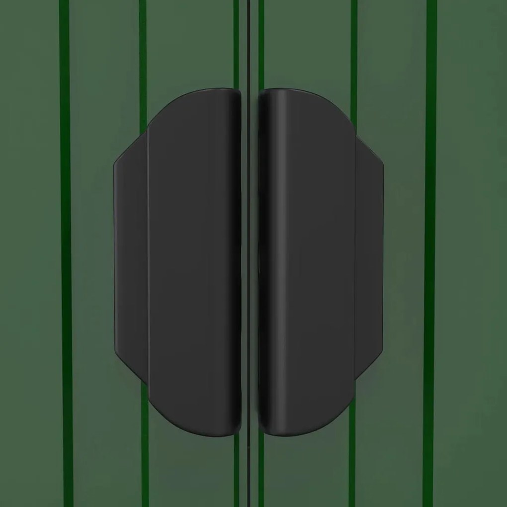 vidaXL Αποθήκη Κήπου Πράσινη 192x440x223 εκ. Γαλβανισμένο Ατσάλι