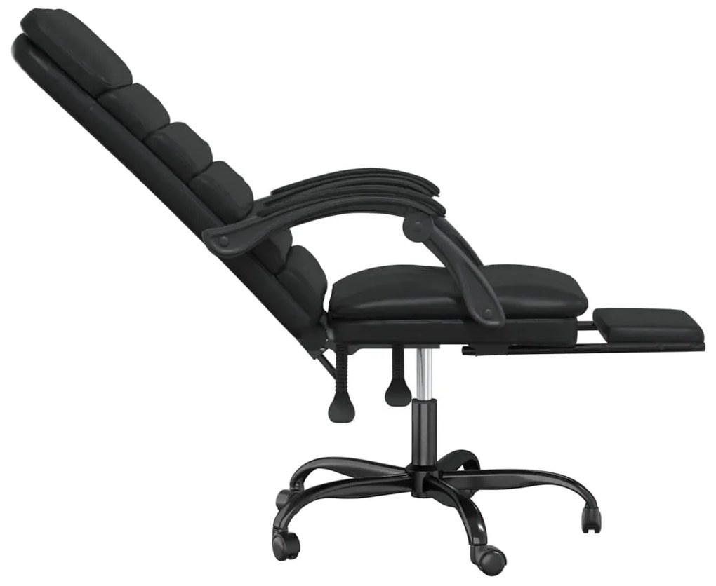 vidaXL Πολυθρόνα Γραφείου Μασάζ Ανακλινόμενη Μαύρη από Συνθετικό Δέρμα