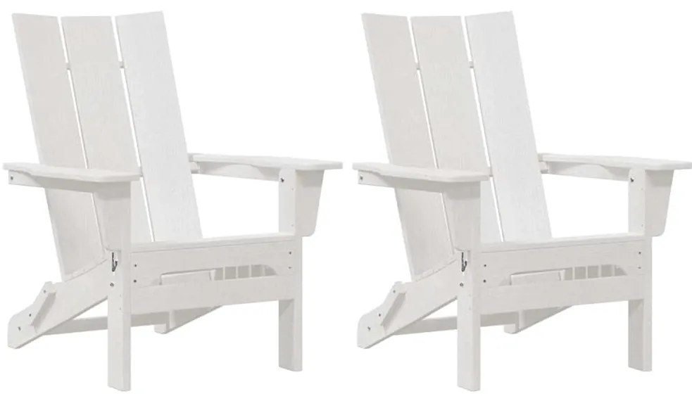 vidaXL Καρέκλα Κήπου 2 pcs Λευκό 80.5 x 74.5 x 92 εκ Πολυαιθυλένιο