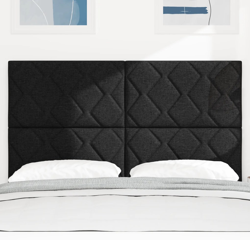 vidaXL Υφασμάτινο Κεφαλάρι Geometric με κεφαλάρι Μαύρο 140 cm ύφασμα