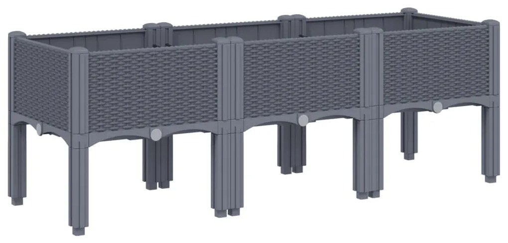 vidaXL Ζαρντινιέρα Κήπου με Πόδια Μπλε Γκρι 120x40x42 εκ. Πολυπροπυλένιο