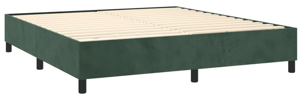 Κρεβάτι Boxspring με Στρώμα Σκούρο Πράσινο 200x200εκ. Βελούδινο 3137986