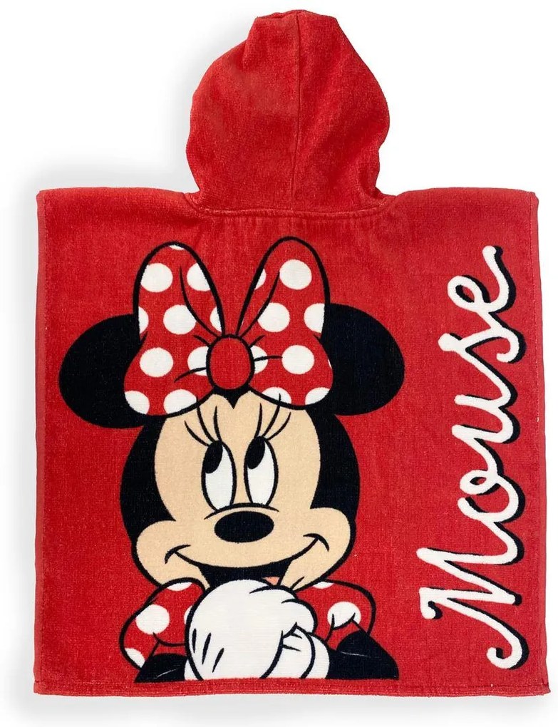 Πόντσο Θαλάσσης Quick Dry Disney Home Minnie 203 50X100 Red 100% Microfiber - Disney Home
