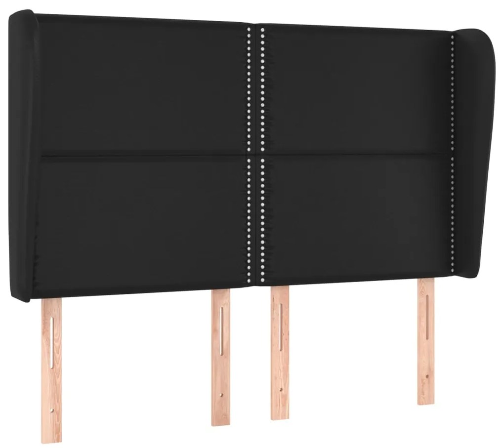 Κεφαλάρι με Πτερύγια Μαύρο 147x23x118/128 εκ. Συνθ. Δέρμα 3117906
