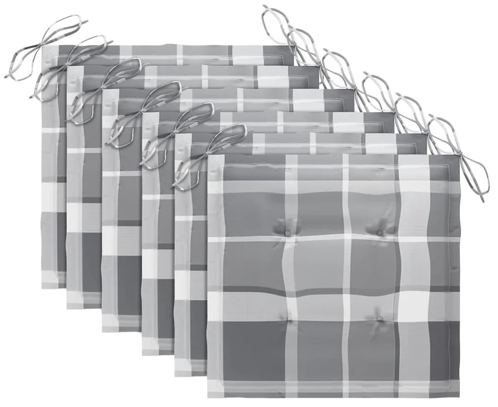 vidaXL Καρέκλες Τραπεζαρίας Εξ. Χώρου 6 τεμ. Ξύλο Ακακίας με Μαξιλάρια