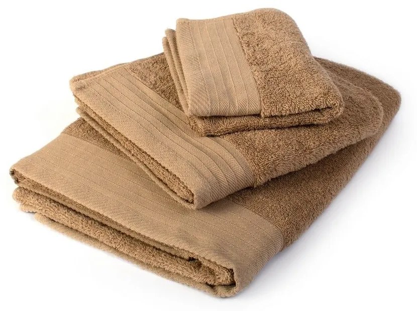 Πετσέτες Σετ 3τμχ Πενιέ Beige DimCol Towels Set 100% Βαμβάκι