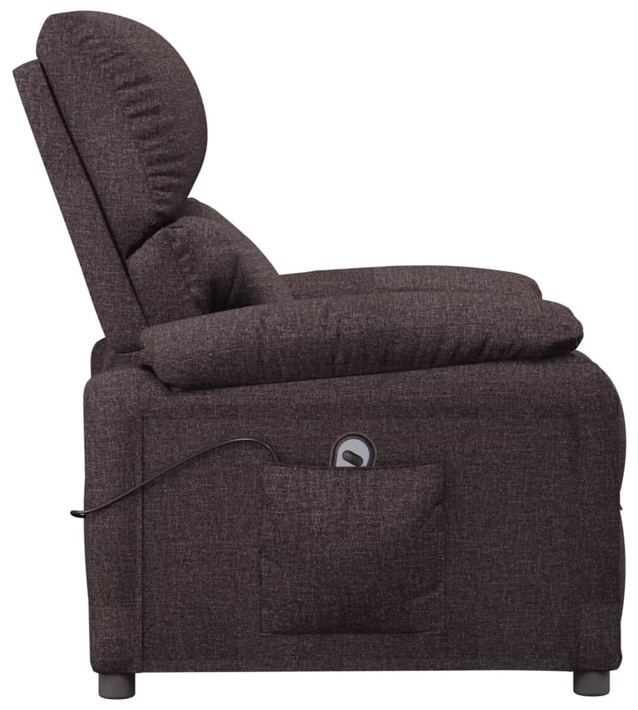 vidaXL Πολυθρόνα Ανακλινόμενη Ηλεκτρική Σκούρο Καφέ Υφασμάτινη