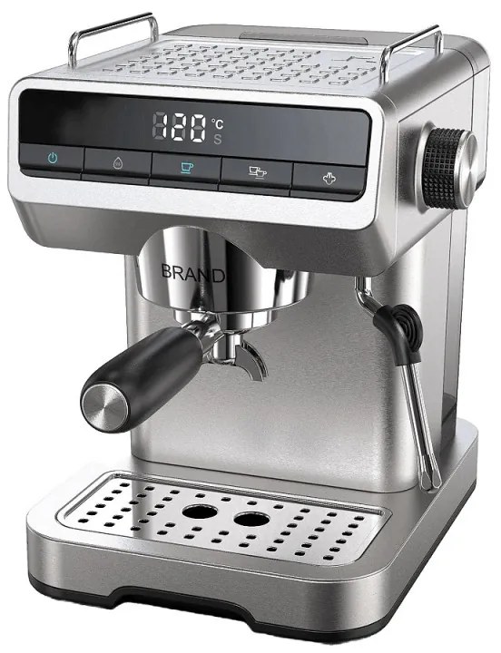Μηχανή Espresso Finlux FEM-1866, 1150W, 20 bar, 1.2 l, δίσκος Crema, ψηφιακή οθόνη, Inox