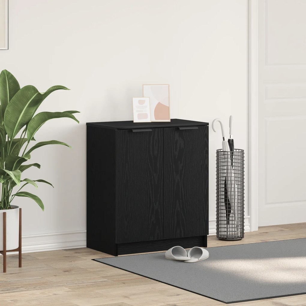 vidaXL Ντουλάπα Παπουτσιών Μαύρο Δρυς 59x35x70 εκ Επεξεργασμένο Ξύλο