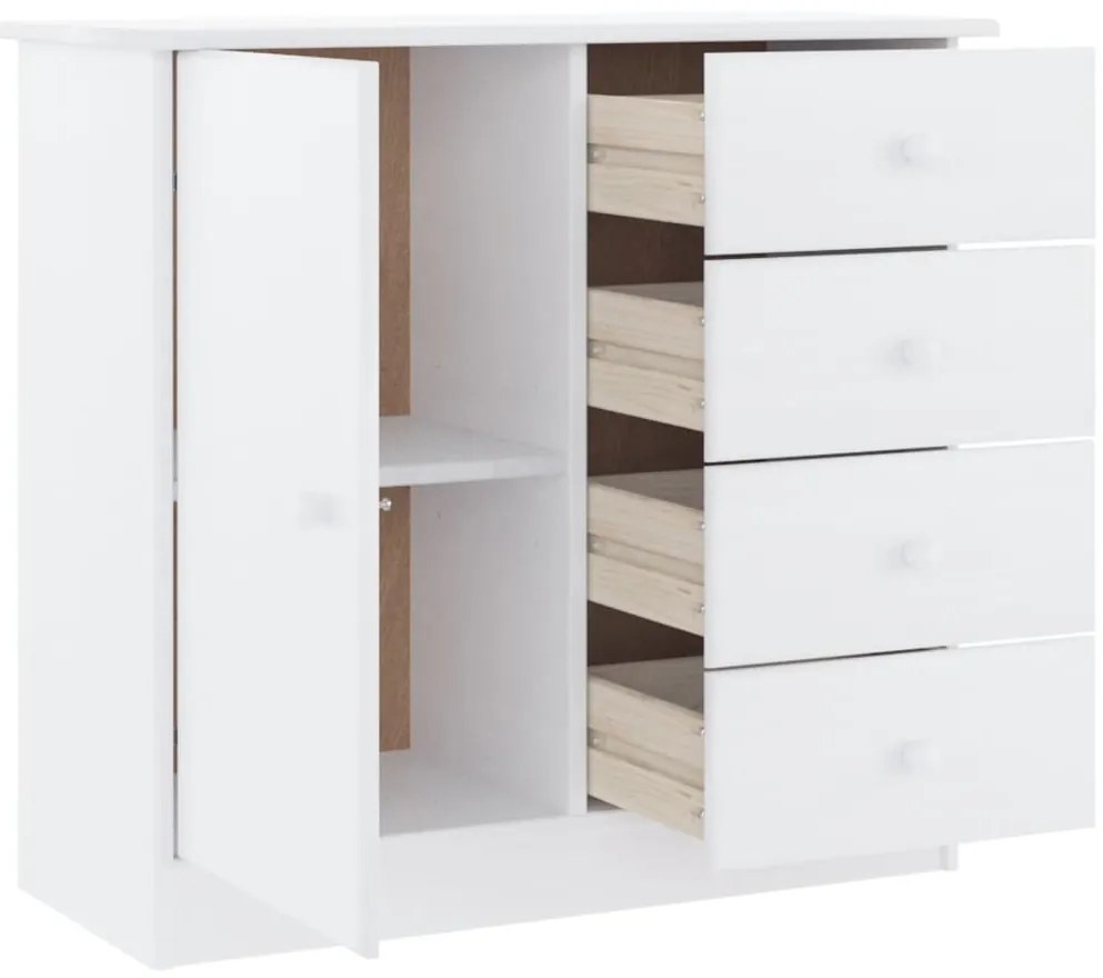 vidaXL Ντουλάπι ALTA Λευκό 77 x 35 x 73 εκ. από Μασίφ Ξύλο Πεύκου