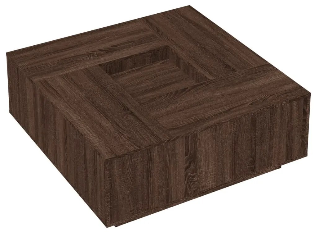 vidaXL Τραπεζάκι Σαλονιού Καφέ Δρυς 100x100x40 εκ. Επεξεργασμένο Ξύλο