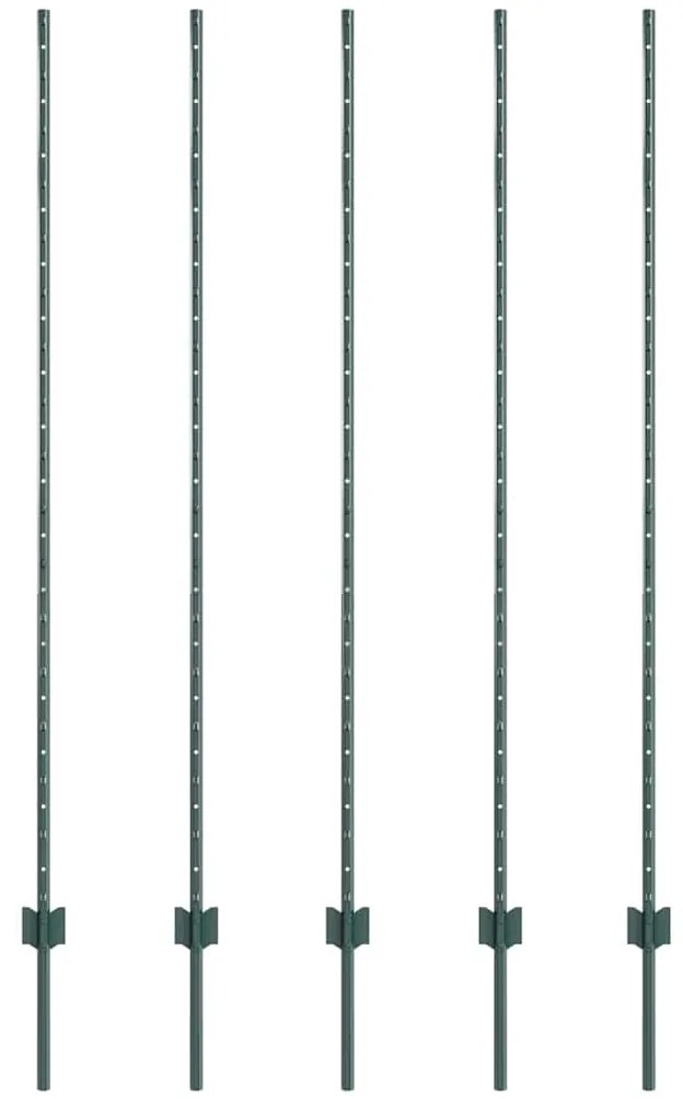 vidaXL Πό posts φράχτη 10 pcs Πράσινο 160 cm Ατσάλι