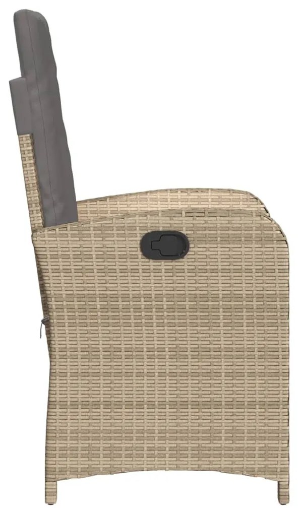 vidaXL Πολυθρόνες Κήπου Ανακλ/νες 2 τεμ. Μπεζ Συνθ. Ρατάν &amp; Μαξιλάρια