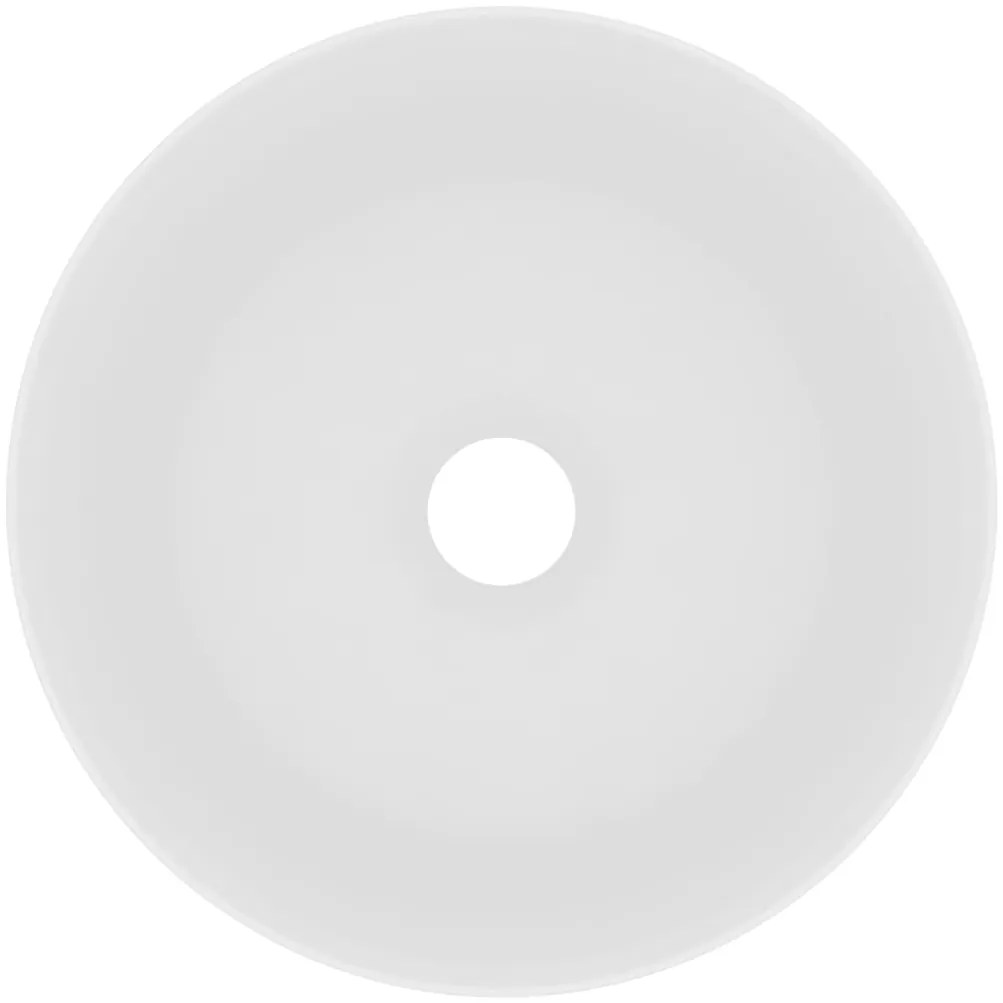 vidaXL Νιπτήρας Πολυτελής Στρογγυλός Λευκό Ματ 40 x 15 εκ. Κεραμικός