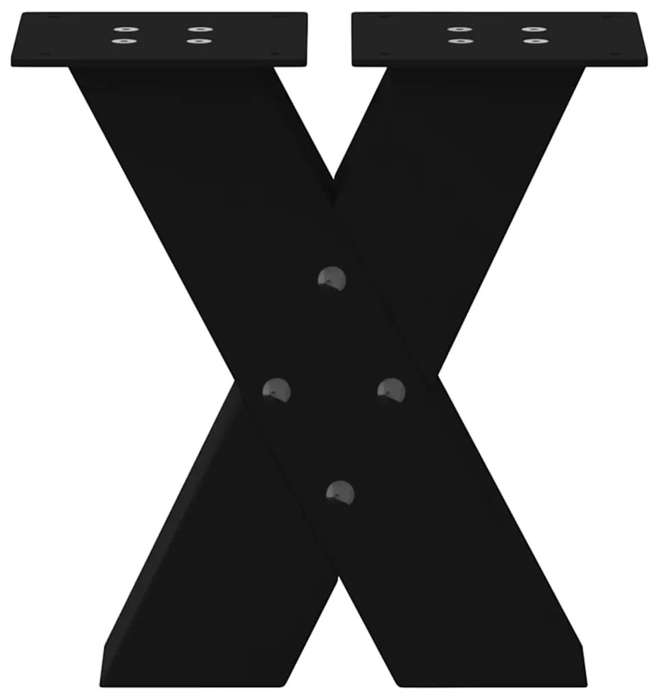 vidaXL Πόδια Τραπεζιού Σαλονιού σε Σχήμα Χ, 2 τεμ. Μαύρο, Ατσάλι 40x(30-31) εκ.