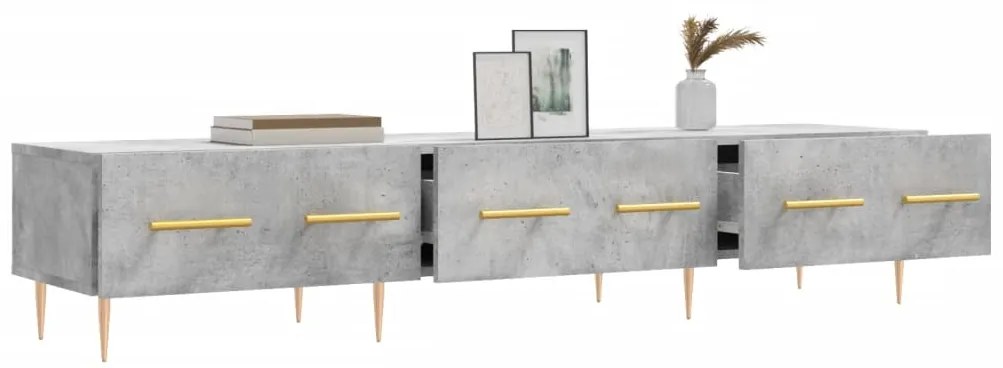 vidaXL Έπιπλο Τηλεόρασης Γκρι Σκυροδέματος 150x36x30 εκ. Επεξ. Ξύλο