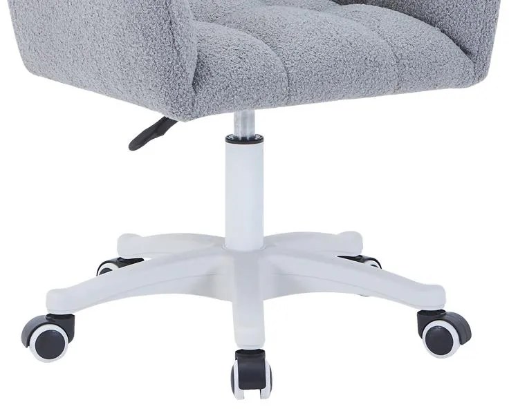 Πολυθρόνα περιστρεφόμενη Givole σε γκρι μπουκλέ ύφασμα 50x35x79εκ 55x50x86 εκ.