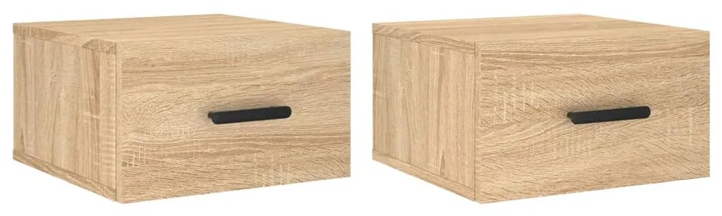 vidaXL Κομοδίνα Επιτοίχια 2 τεμ. Sonoma Δρυς 35 x 35 x 20 εκ.