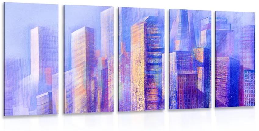 5 μερών εικόνα αφηρημένοι ουρανοξύστες πόλεων - 200x100
