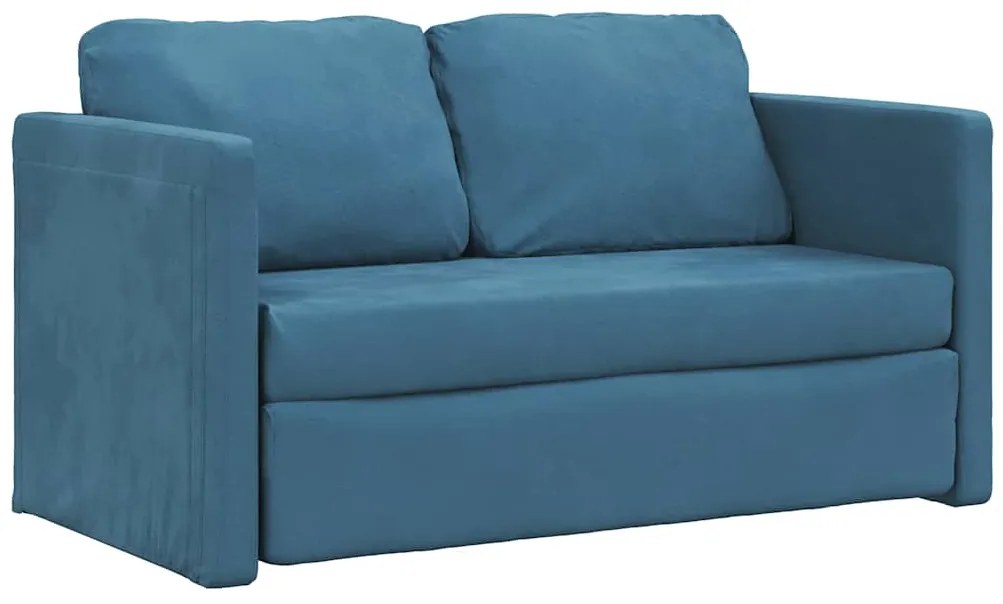 vidaXL Καναπές-Κρεβάτι Δαπέδου 2 σε 1 Μπλε 122x204x55 εκ. Βελούδινος