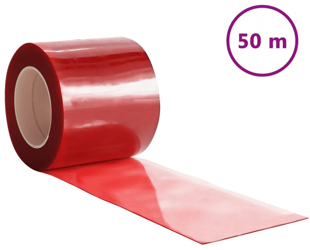 vidaXL Λωριδοκουρτίνα Κόκκινη 50 μ. 200 χιλ.x1,6 χιλ. από PVC