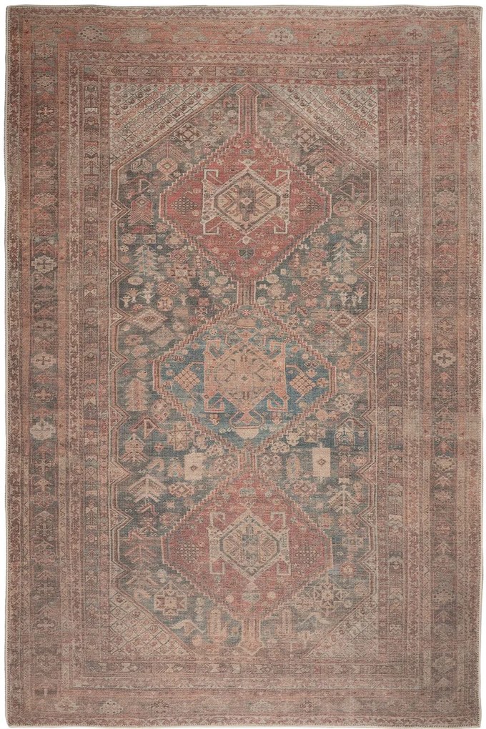Χαλί Plumeria 4457-00 Red-Blue Βιοκαρπέτ 160X230cm