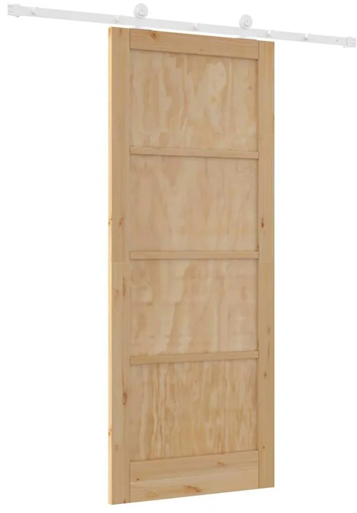 vidaXL Σετ Συρόμενης Πόρτας Φυσικό και λευκό 86 x 211 cm