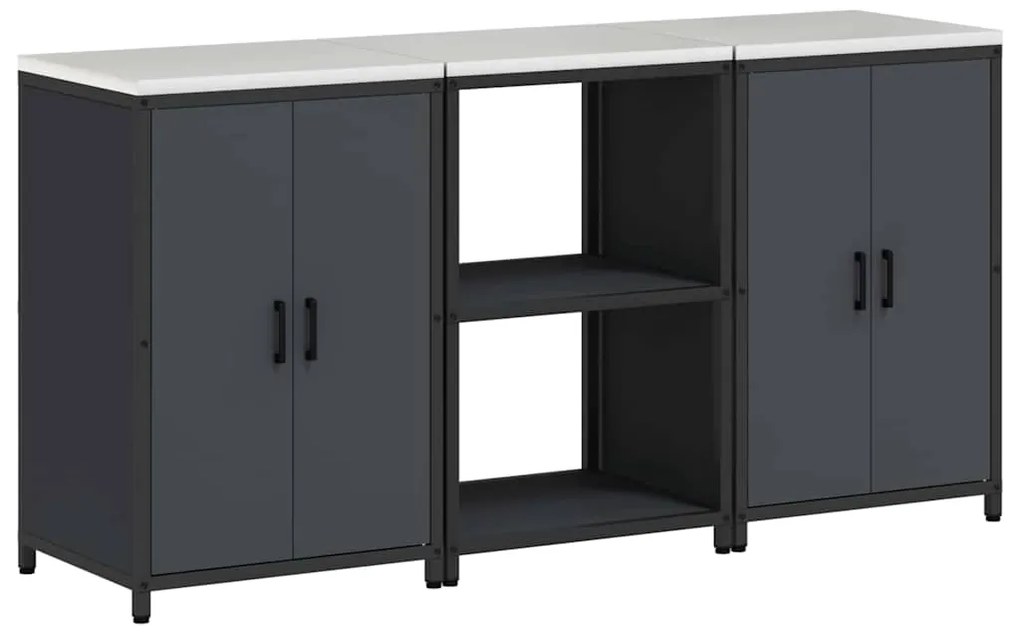 vidaXL Σετ Αποθήκευσης Κουζίνας 3 pcs Ανθρακί 180 x 50 x 92 εκ.