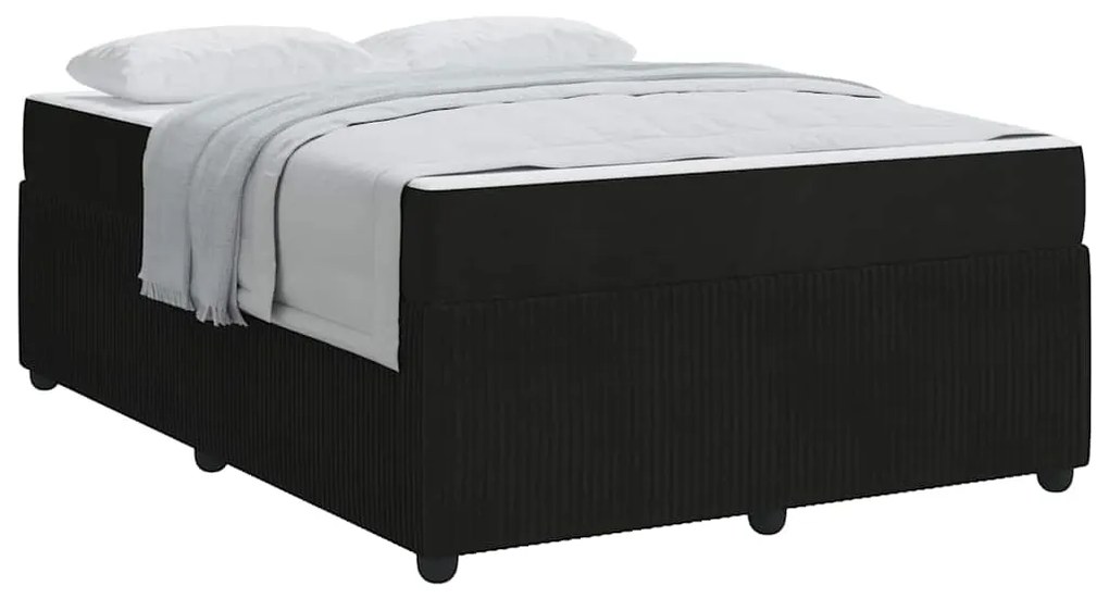 vidaXL Σκελετός κρεβατιού με στρώμα Μαύρο 160 x 200 cm Βελούδο