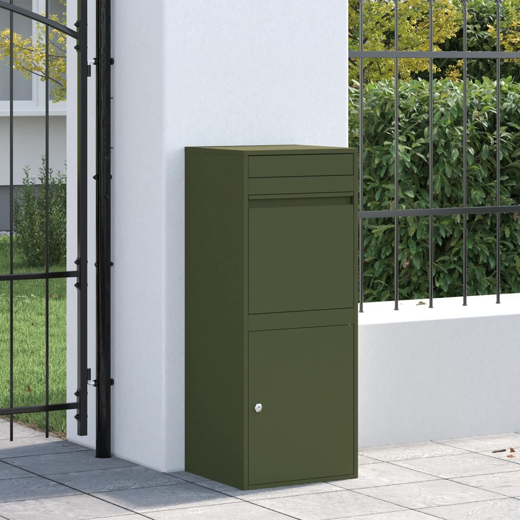vidaXL Θυρίδα Πακέτων Λαδί 41 x 38 x 103 εκ Ατσάλι