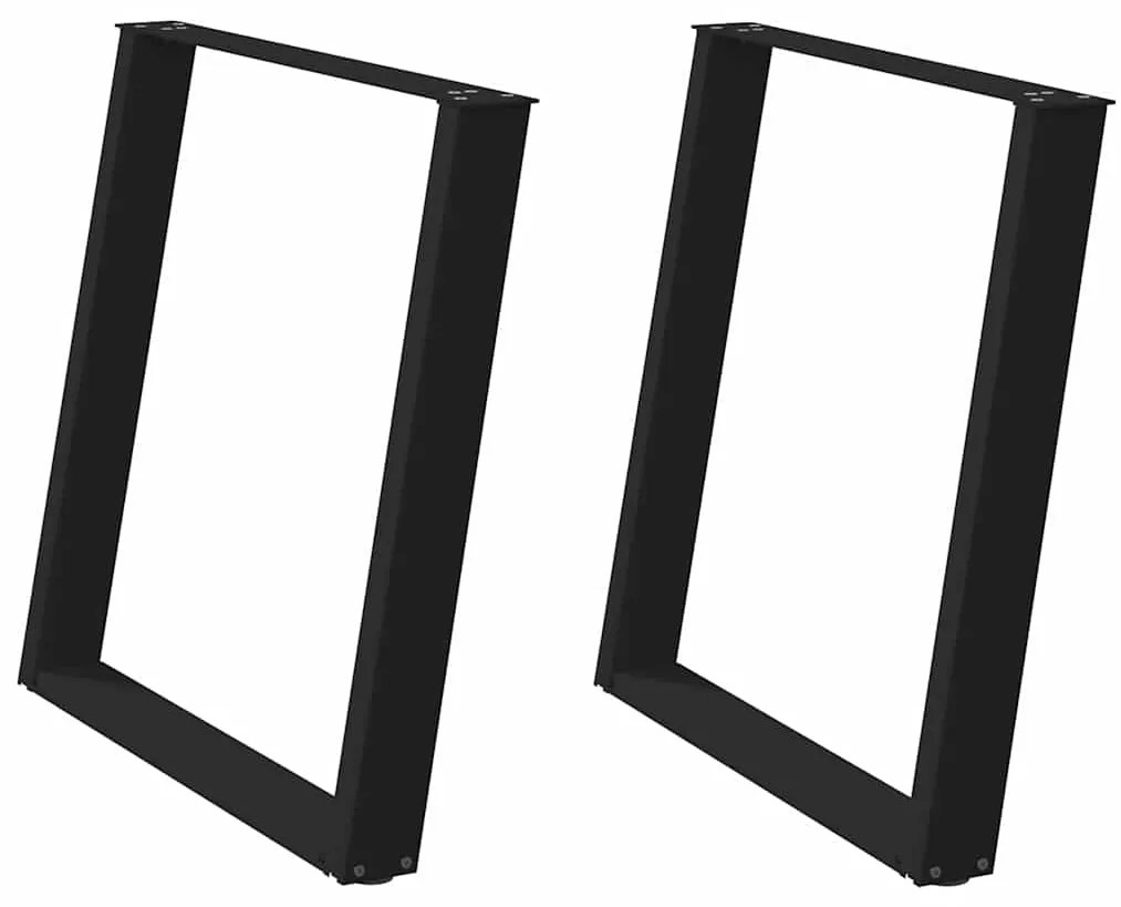 vidaXL Πόδια Τραπεζαρίας σε Σχήμα U 2 τεμ. Μαύρο 70x(72-73) εκ. Ατσάλι