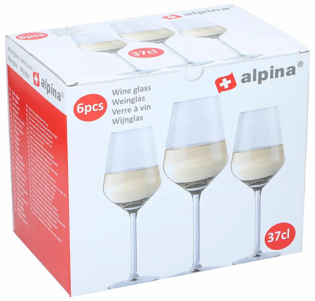 Set of wine glasses Alpina Διαφανές 370 ml (x6)