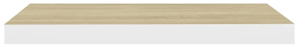 vidaXL Ράφια Τοίχου 2 τεμ. Δρυς/Άσπρο 60 x 23,5 x 3,8 εκ. MDF
