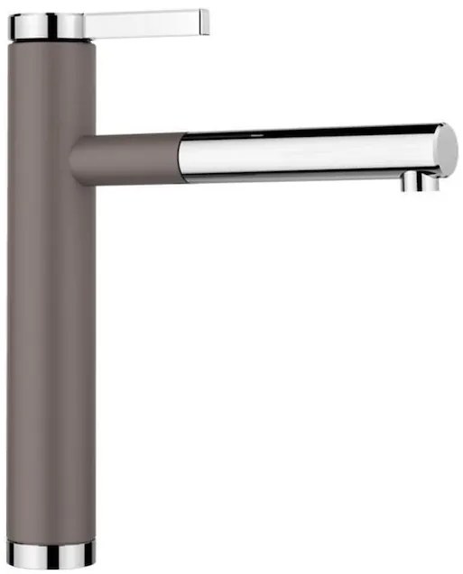Blanco Linee-S Volcano Grey-Chrome Μπαταρία Κουζίνας με Περιστρεφόμενο Ρουξούνι και Αποσπώμενο Ντους