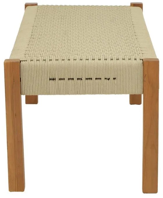 Παγκάκι Uma απο Ξύλο Teak με PE Σχοινί σε Φυσικό 150x45x40εκ. 150x45x40 εκ.