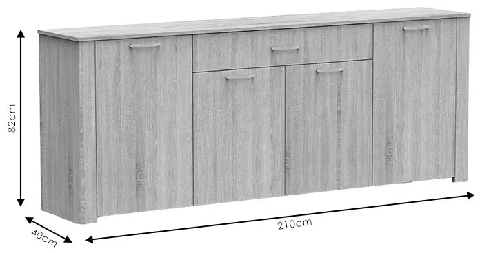 ΜΠΟΥΦΕΣ KINLEY PAKOWORLD SONOMA 210X40X82ΕΚ