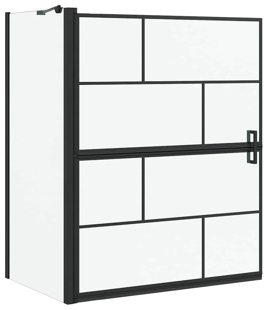 vidaXL Οθόνη ντους μπάνιου Μαύρο και Διαφανές 116 x 68 x 128 εκ.