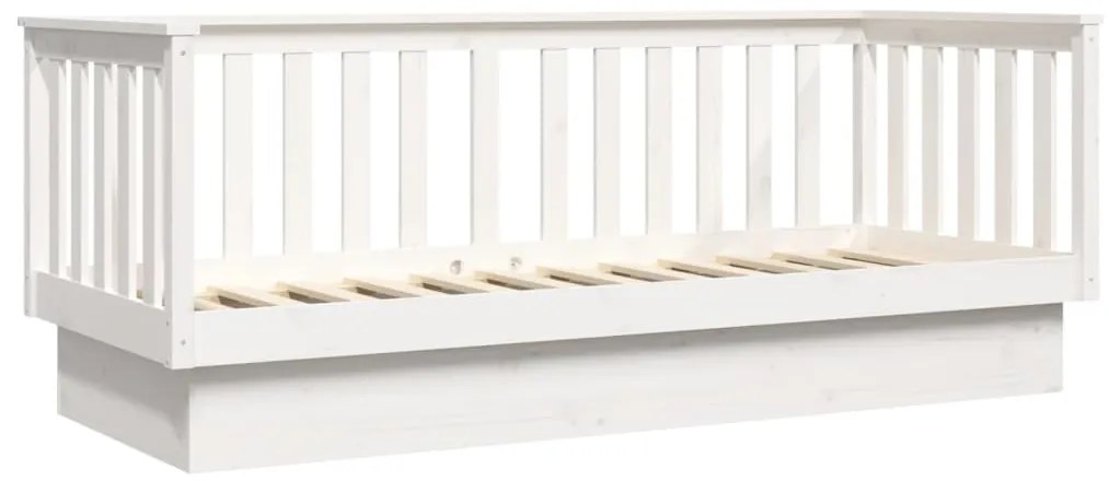 vidaXL Κρεβάτι ημέρας χωρίς στρώμα Λευκό 75x190 cm Στερεό ξύλο πεύκο
